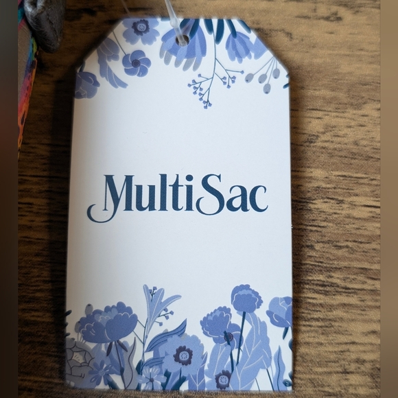 MultiSac Grey Butterfly Burst Zip Around Crossbody Bag, NWT - Picture 7 of 12